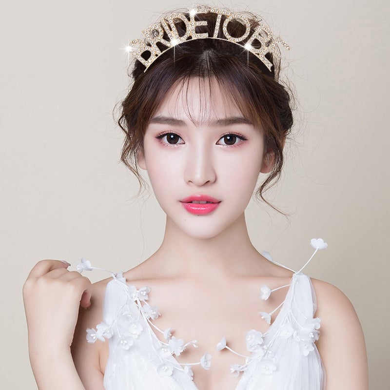 DAXI Wedding Bridal Tiaras Bride to Be Tiara Bridal Shower Headband Bachelorette Party Crown Decorations - Image 2